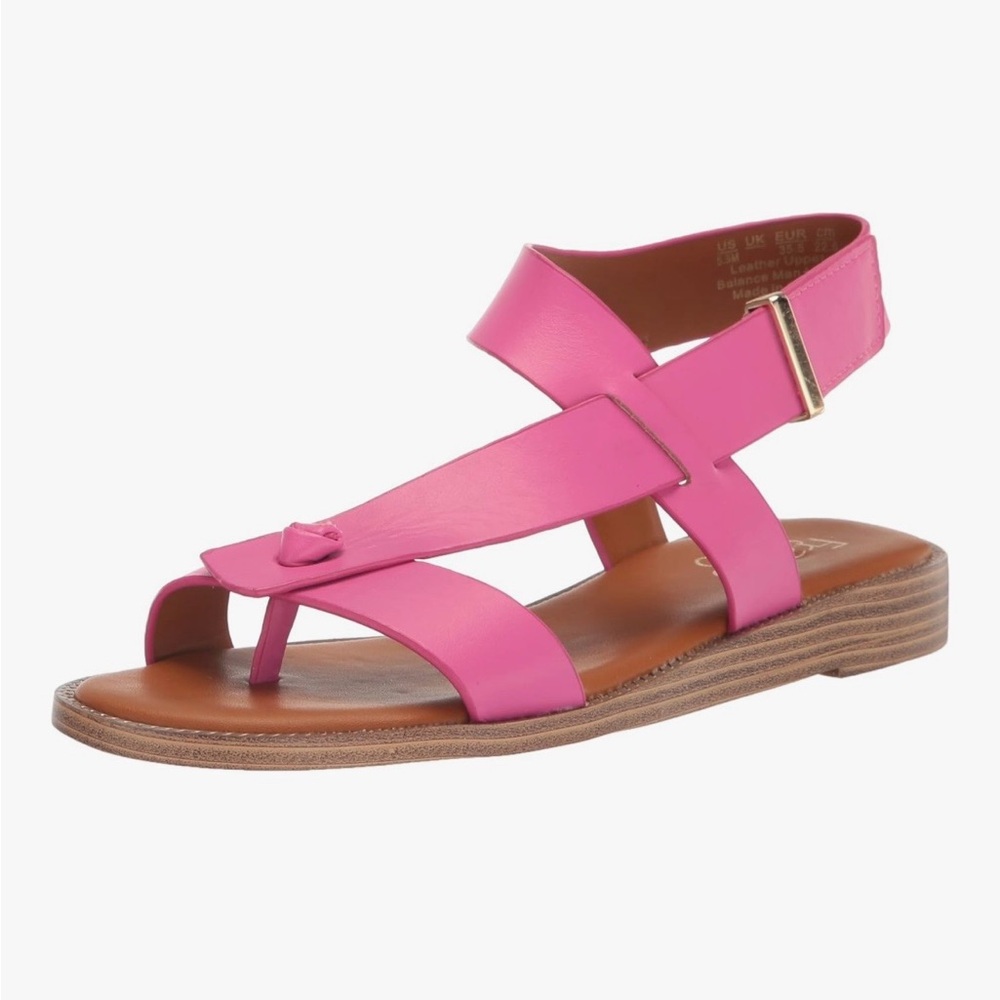 Franco Sarto Womens Glenni Ankle Strap Flat Sandals 6.5